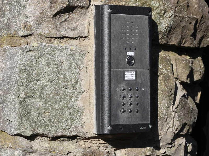 Videx GSM Intercom And Keypad For Electric Gate On Stone Pier